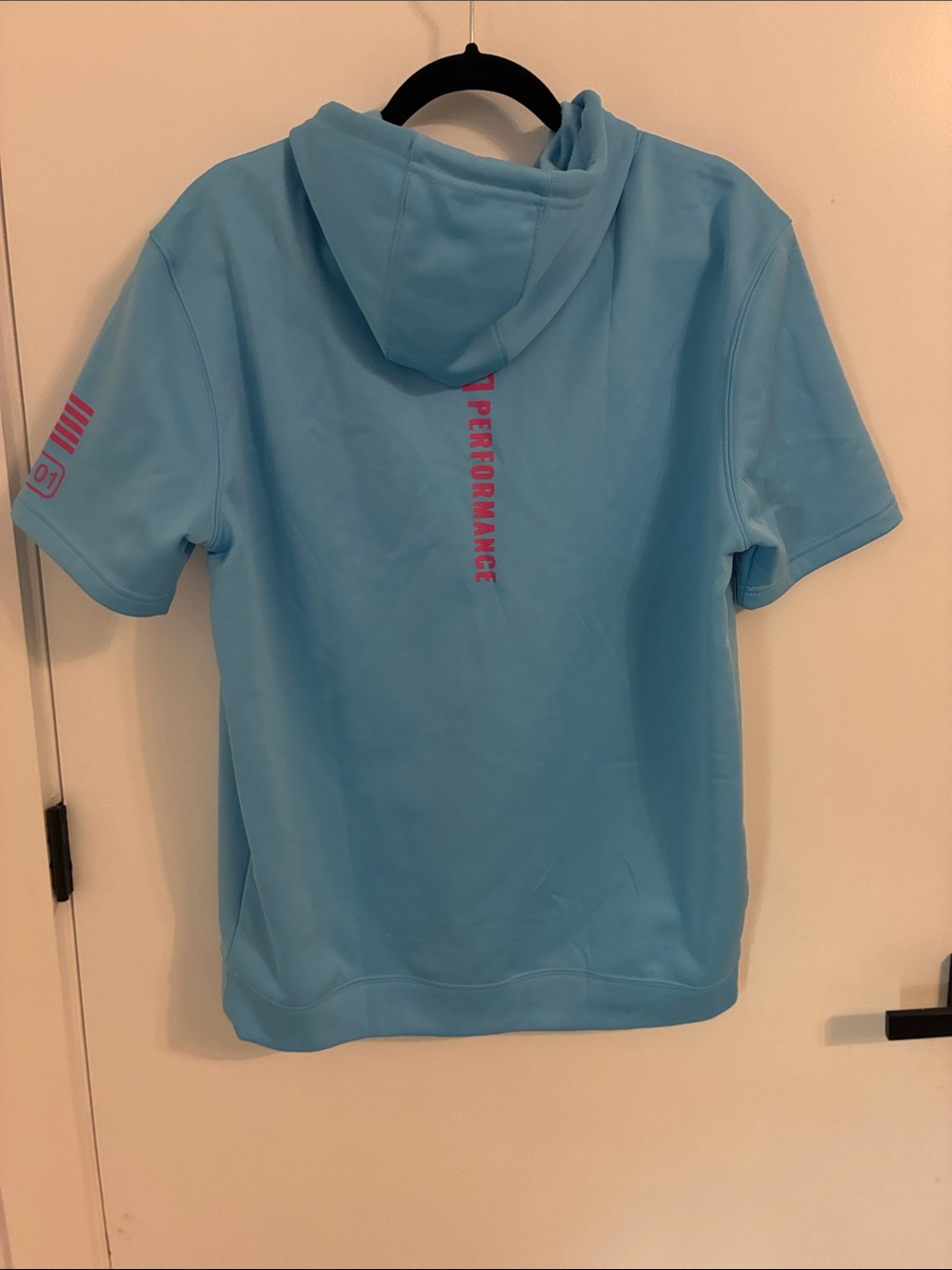 BSB SZN Short-Sleeve Hoodie in Light Blue with Pink Graphic - Picture 4 of 4